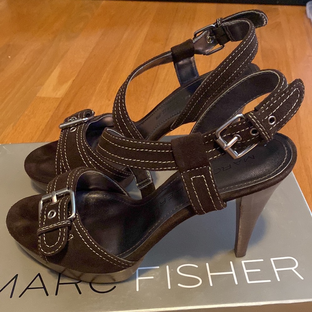 Marc Fisher brown suede heels - Picture 2 of 5
